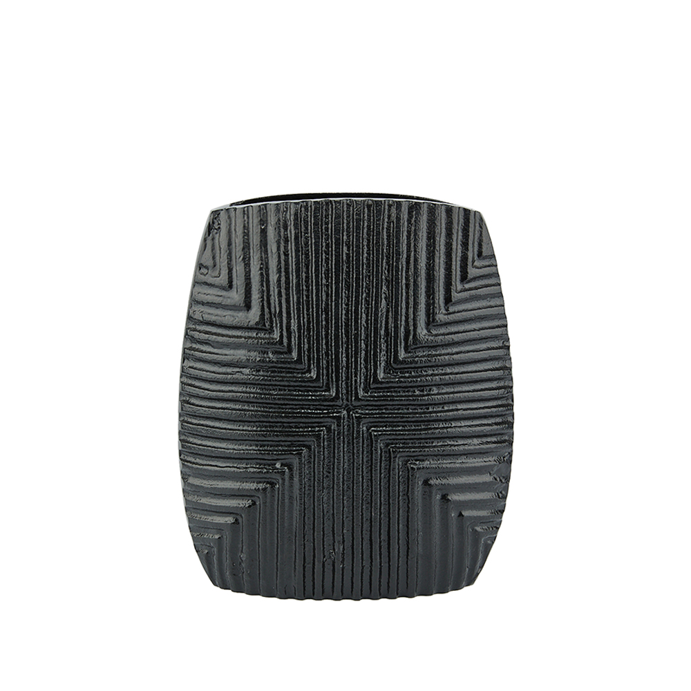 LINEAR ΒΑΖΟ 21x8x24cm ΑΛΟΥΜΙΝΙΟ ΜΑΥΡΟ