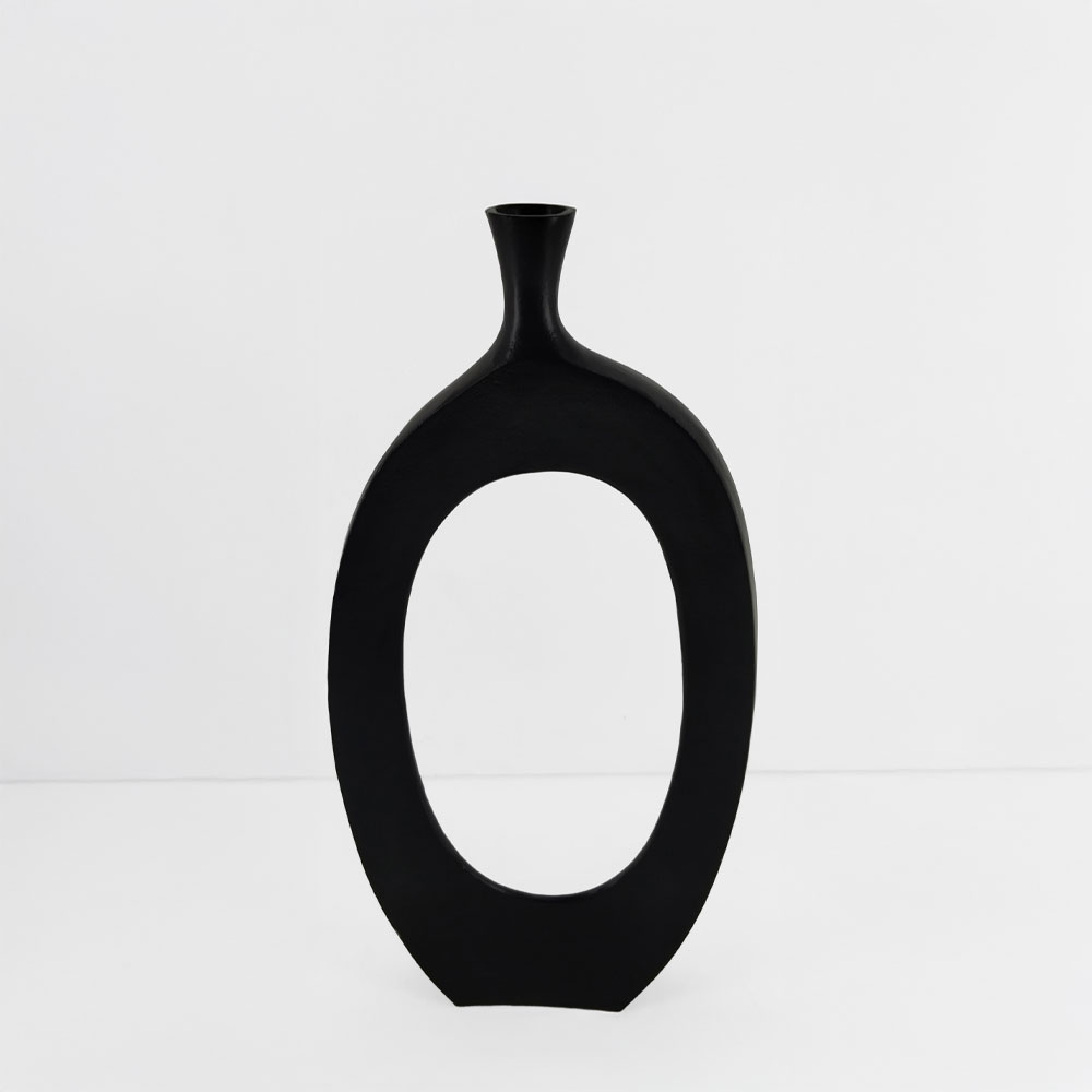 ABSTRACT ΒΑΖΟ 28x5x61cm ΑΛΟΥΜΙΝΙΟ ΜΑΥΡΟ