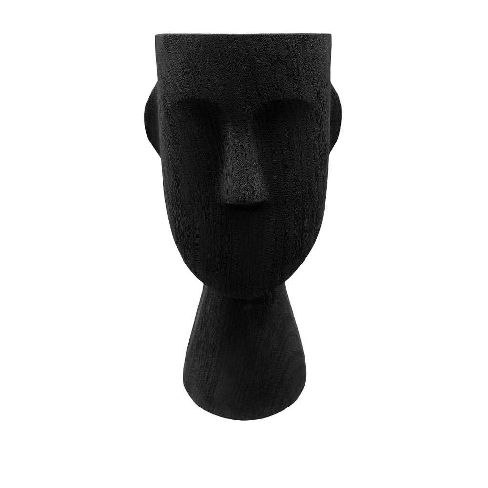 POLYFACE ΒΑΖΟ 26x7.8x25cm POLYRESIN ΜΑΥΡΟ