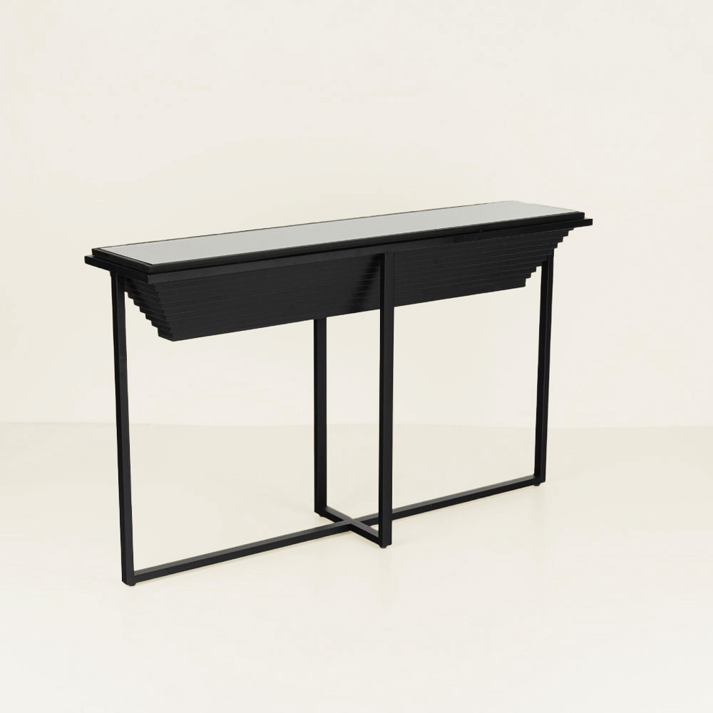 CHEOPS ΚΟΝΣΟΛΑ ΜΑΥΡΟ 134x32x82cm