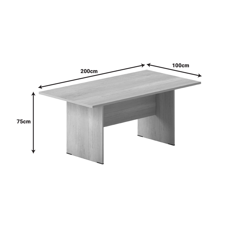 069-000077-2 Τραπέζι συνεδριάσεων Amazon  σε oak απόχρωση 200x100x75εκ - Image 3