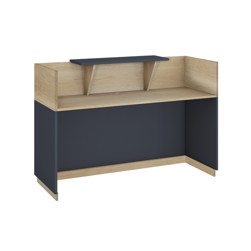 069-000097-2 Γραφείο reception Lotus  σε χρώμα φυσικό - ανθρακί 140x70x110εκ - Image 3