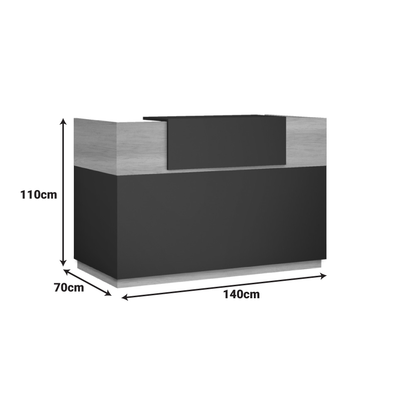 069-000097-3 Γραφείο reception Lotus  σε χρώμα φυσικό - ανθρακί 140x70x110εκ - Image 4