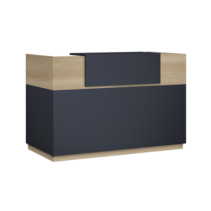 069-000097 Γραφείο reception Lotus  σε χρώμα φυσικό - ανθρακί 140x70x110εκ - Image 1