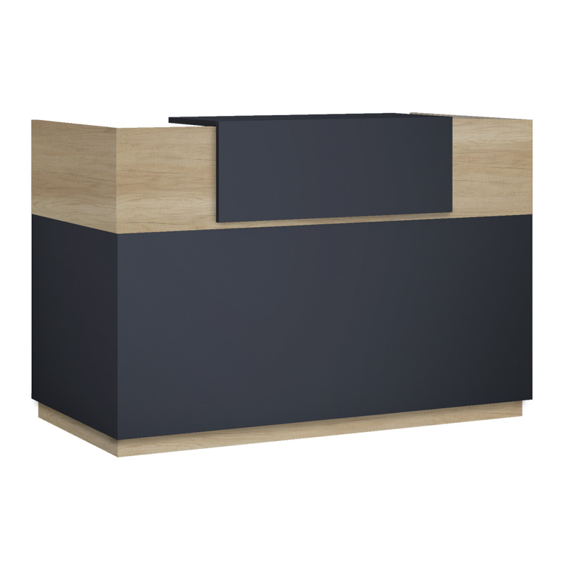 Γραφείο reception Lotus  σε χρώμα φυσικό - ανθρακί 200x70x110εκ