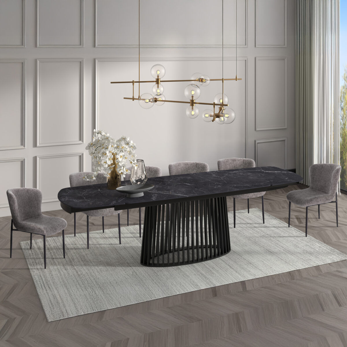 ΣΕΤ ΤΡΑΠΕΖΑΡΙΑΣ 7ΤΜΧ MEMNON SM21243 ΚΕΡΑΜΙΚΟ TOP--ΓΚΡΙ ΥΦΑΣΜΑ - Image 2