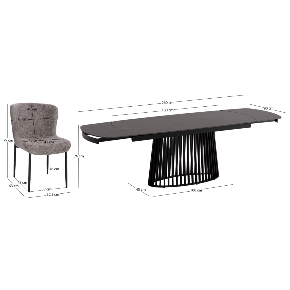 ΣΕΤ ΤΡΑΠΕΖΑΡΙΑΣ 7ΤΜΧ MEMNON SM21243 ΚΕΡΑΜΙΚΟ TOP--ΓΚΡΙ ΥΦΑΣΜΑ - Image 3