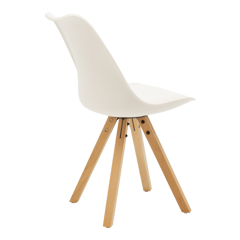 200-001233-2 Τραπεζαρία Quana-Caron  σετ 5τεμ γυάλινο 8χιλ διάφανο - λευκό πόδι 120x70x75εκ - Image 3