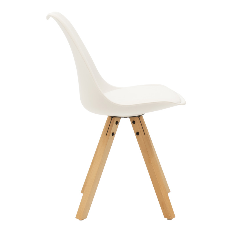 200-001233-3 Τραπεζαρία Quana-Caron  σετ 5τεμ γυάλινο 8χιλ διάφανο - λευκό πόδι 120x70x75εκ - Image 4