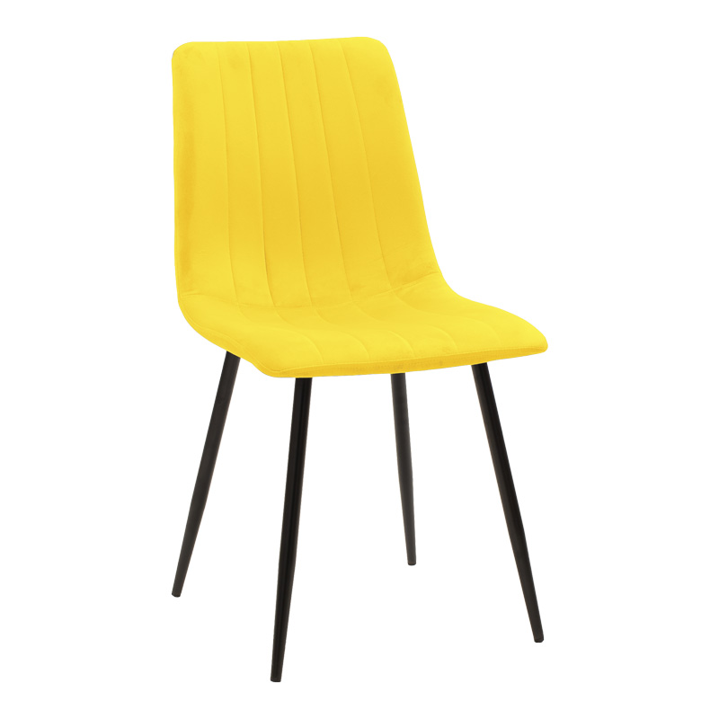 200-001423-1 Τραπεζαρία Balou-Noor  σετ 5τεμ MDF μαύρο-κίτρινο Φ120x73εκ - Image 2