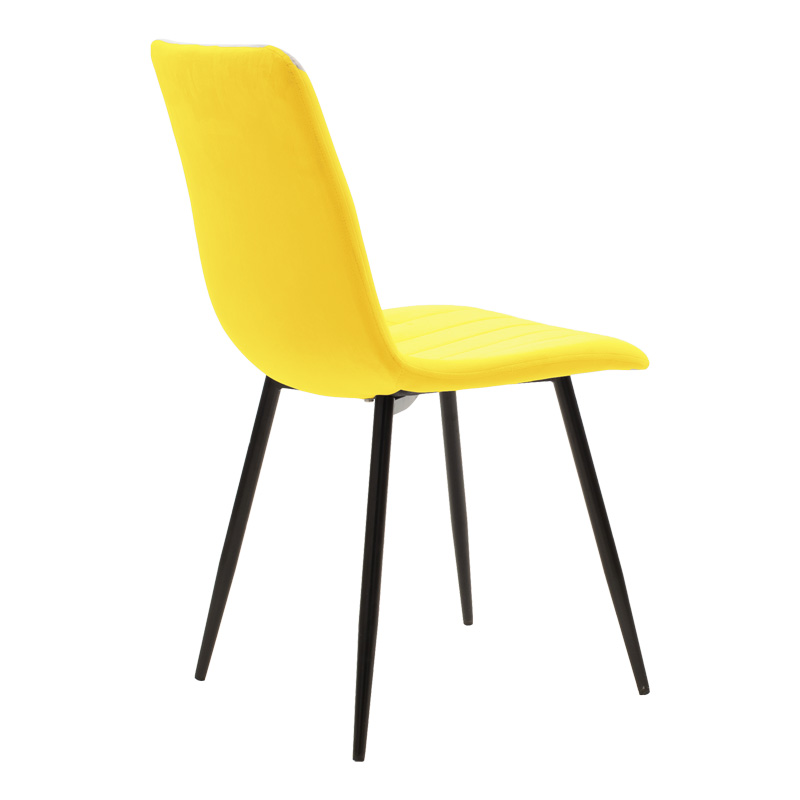 200-001423-3 Τραπεζαρία Balou-Noor  σετ 5τεμ MDF μαύρο-κίτρινο Φ120x73εκ - Image 4