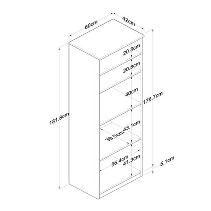 230-000136-4 Ντουλάπα κουζίνας Rowan  σε oak-ανθρακί απόχρωση 60x42x182εκ - Image 5