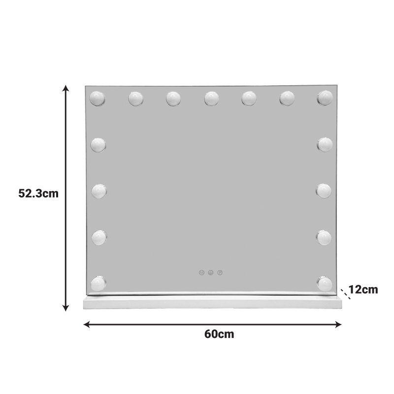 298-000050-1 Καθρέπτης Led Hollywood Inart μέταλλο λευκό 60x12x52.3εκ - Image 2