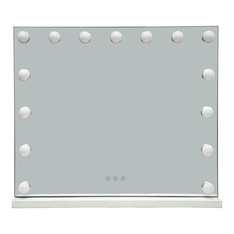 298-000050 Καθρέπτης Led Hollywood Inart μέταλλο λευκό 60x12x52.3εκ - Image 1