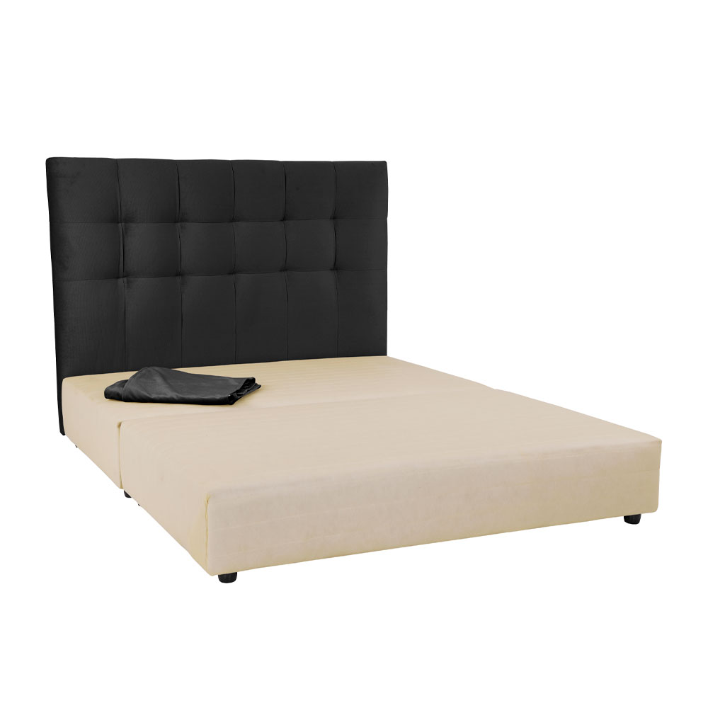 40-0012_100-UPUm6_1 7DAYS ΚΡΕΒΑΤΙ ΧΩΡΙΣ ΑΠΟΘΗΚ. ΧΩΡΟ (ΓΙΑ ΣΤΡΩΜΑ 160x200cm) ΜΑΥΡΟ TEXAS27 161x207x122 - Image 2