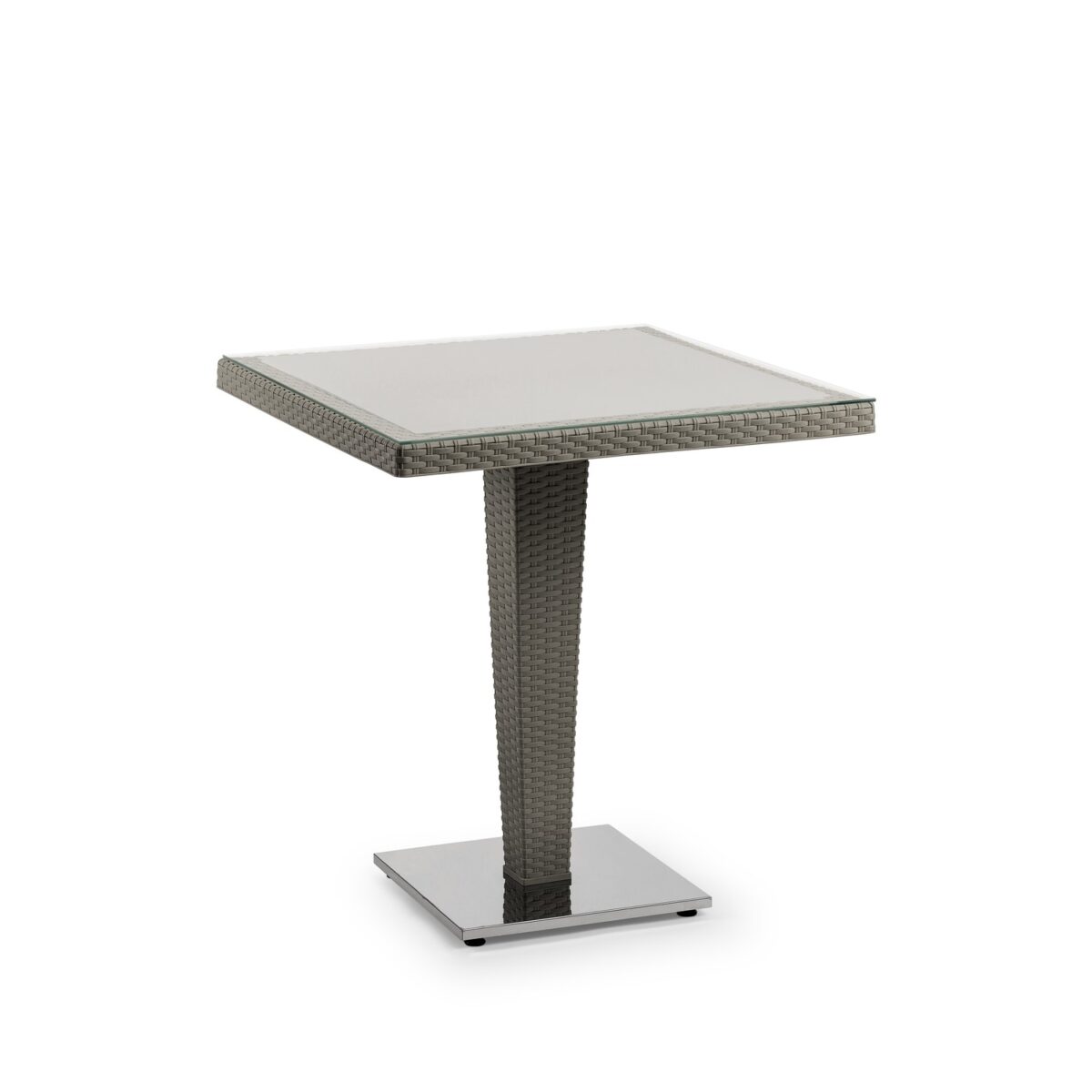 Antares 70x70 - Τετράγωνο Τραπέζι με Τζάμι και Βάση Αλουμινίου - Image 4