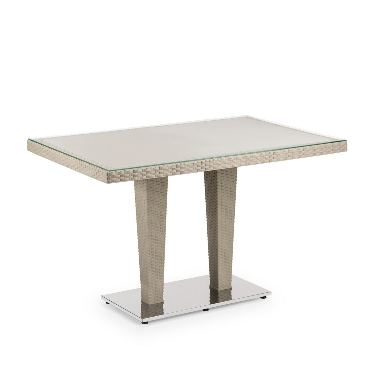 Antares 80x120 - Μακρόστενο Τραπέζι με Τζάμι και Βάσεις Αλουμινίου - Image 4