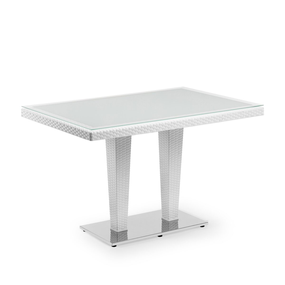 Antares 80x120 - Μακρόστενο Τραπέζι με Τζάμι και Βάσεις Αλουμινίου - Image 2