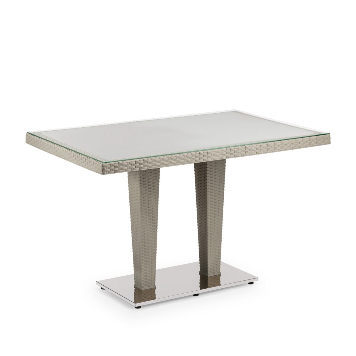 Antares 80x120 - Μακρόστενο Τραπέζι με Τζάμι και Βάσεις Αλουμινίου - Image 5