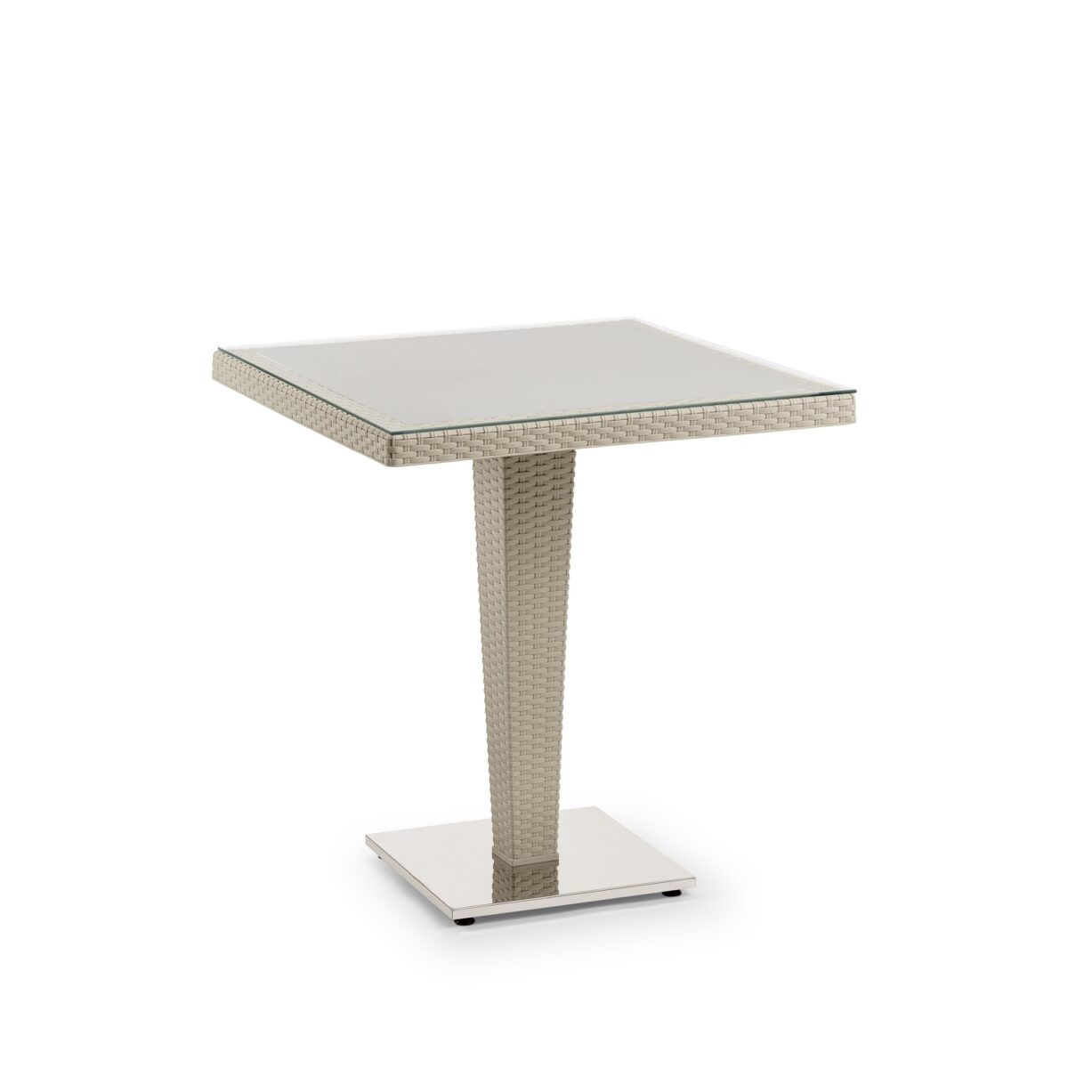 Antares 80x80 - Τετράγωνο Τραπέζι με Τζάμι και Βάση Αλουμινίου - Image 3