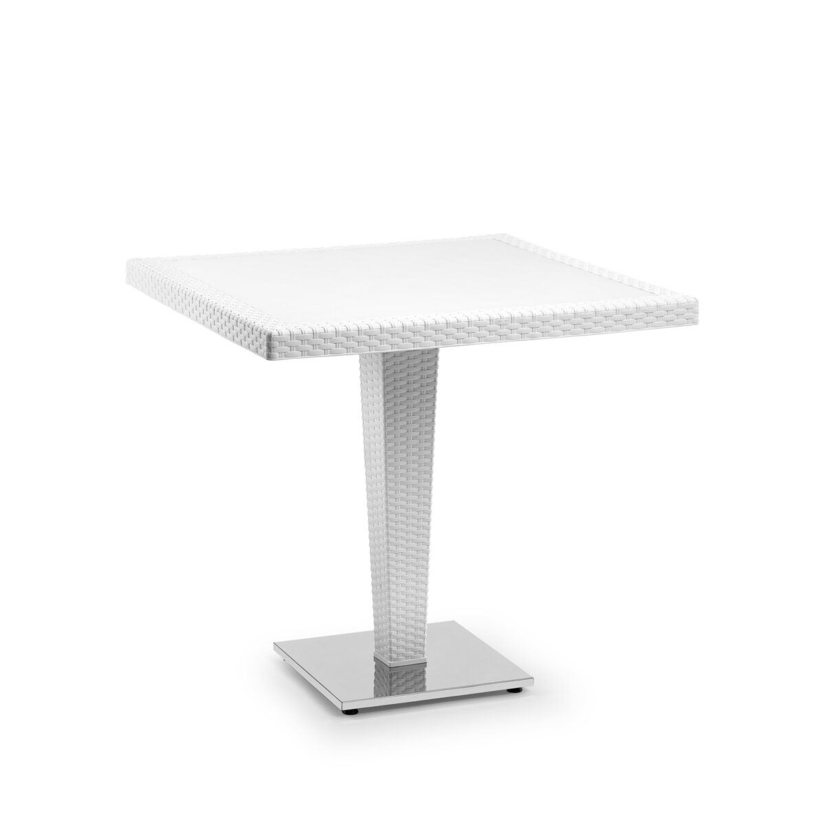 Antares 80x80 - Τετράγωνο Τραπέζι με Τζάμι και Βάση Αλουμινίου - Image 2