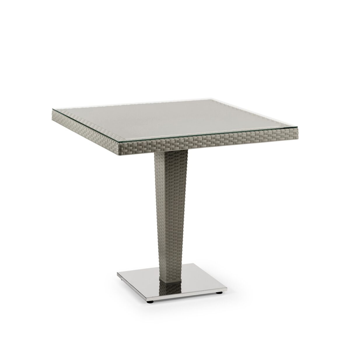 Antares 80x80 - Τετράγωνο Τραπέζι με Τζάμι και Βάση Αλουμινίου - Image 4