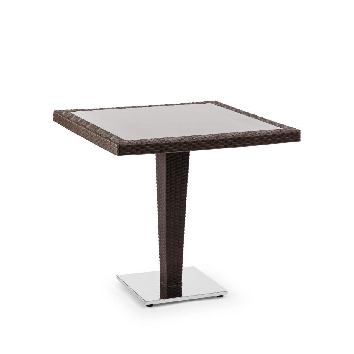 Antares 80x80 - Τετράγωνο Τραπέζι με Τζάμι και Βάση Αλουμινίου - Image 5