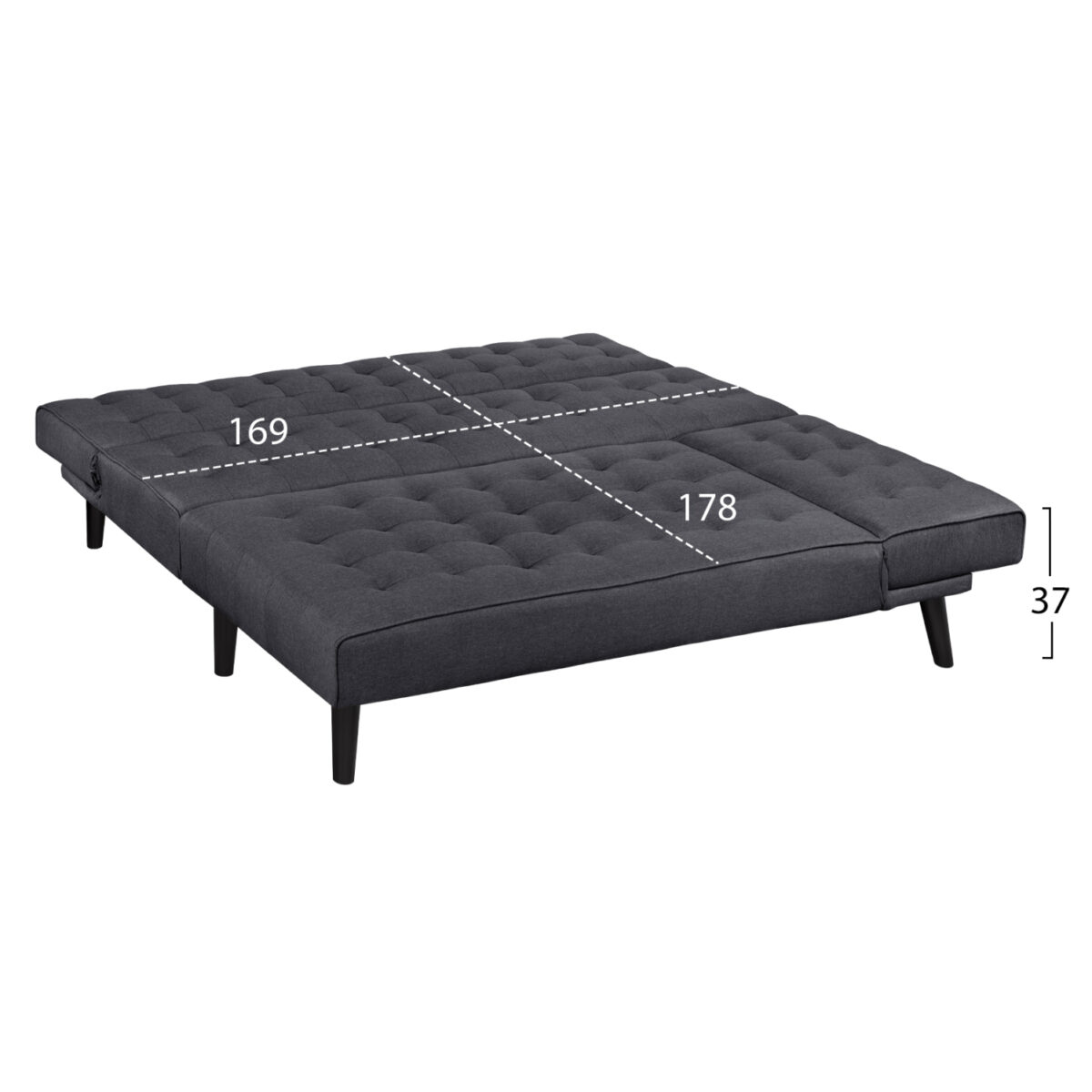 ΚΑΝΑΠΕΣ ΚΡΕΒΑΤΙ ΓΩΝΙΑ ΑΝΑΣΤΡΕΨΙΜΗ ZELDA HM3154.01 ΜΕ ΓΚΡΙ ΥΦΑΣΜΑ 254X163X74Y εκ. - Image 4