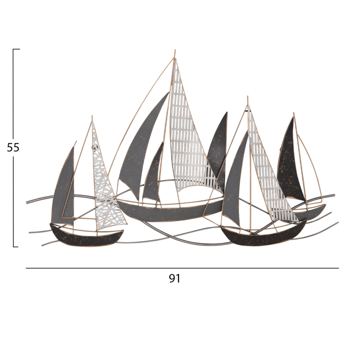 ΜΕΤΑΛΛΙΚΟ ΔΙΑΚΟΣΜΗΤΙΚΟ ΤΟΙΧΟΥ HM7160 ΑΝΘΡΑΚΙ ΛΕΥΚΟ ΧΡΥΣΟ 91x3x55Y εκ. - Image 2