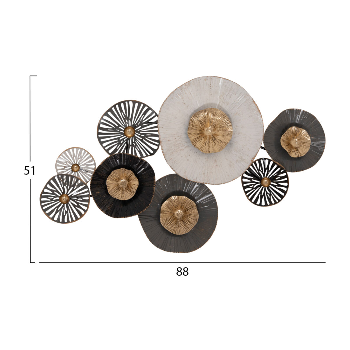 ΜΕΤΑΛΛΙΚΟ ΔΙΑΚΟΣΜΗΤΙΚΟ ΤΟΙΧΟΥ HM7170 ΓΚΡΙ ΕΚΡΟΥ ΧΡΥΣΟ 88x7x51Y εκ. - Image 2