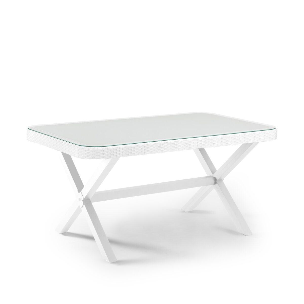 Osaka-X 90x150 - Μακρόστενο Τραπέζι με Τζάμι και Πόδια σε Σχήμα Χ - Image 2