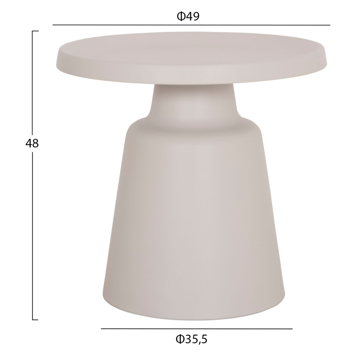 ΣΕΤ 2 ΤΡΑΠΕΖΙΑ ΣΑΛΟΝΙΟΥ RINKON2 HM18304.01 ΜΕΤΑΛΛΟ ΣΕ ΛΕΥΚΟ Φ49εκ & Φ69εκ - Image 3