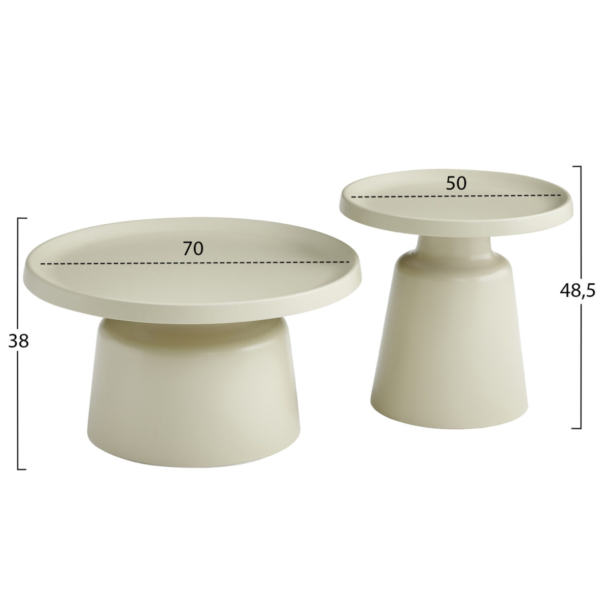 set-2-trapezia-salonioy-fb91830404-metal-1 ΣΕΤ 2 ΤΡΑΠΕΖΙΑ ΣΑΛΟΝΙΟΥ RINKON2 HM18304.04 ΜΕΤΑΛΛΟ ΣΕ ΣΑΜΠΑΝΙ Φ50εκ & Φ70εκ - Image 2