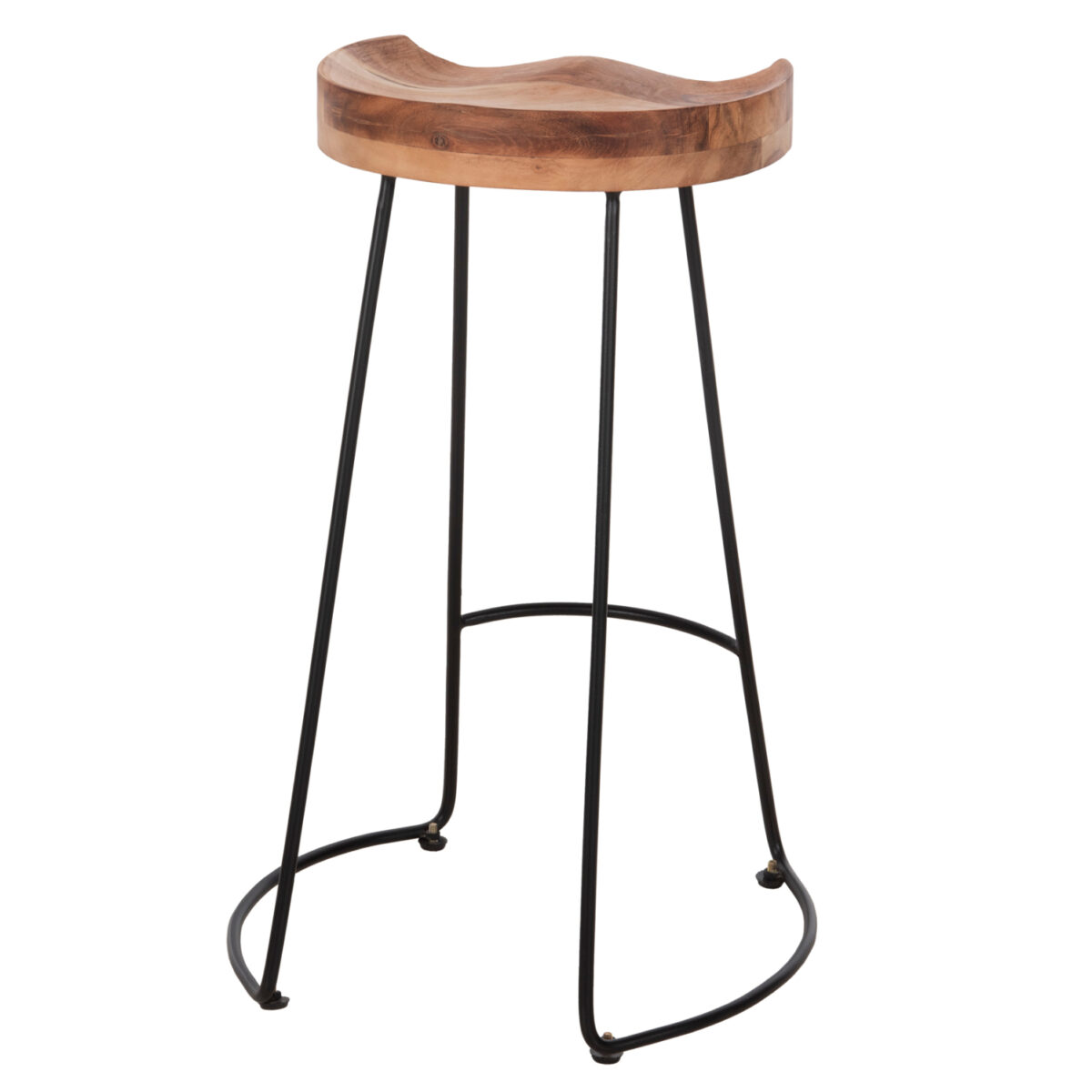 ΣΚΑΜΠΟ BAR ELEANOR HM8363.11 ΜΑΣΙΦ ΞΥΛΟ ΑΚΑΚΙΑΣ-ΜΕΤΑΛΛΟ 50x43x78Υεκ. - Image 5