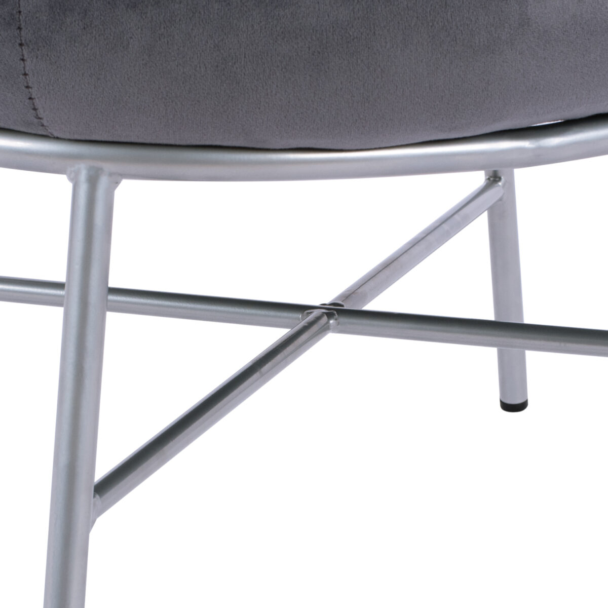 ΣΚΑΜΠΟ ΥΠΟΠΟΔΙΟ TRUDI HM8640.01 ΑΠΟ ΓΚΡΙ ΒΕΛΟΥΔΟ ΜΕ ΑΣΗΜΙ ΒΑΣΗ 55x46x38Υ εκ. - Image 8