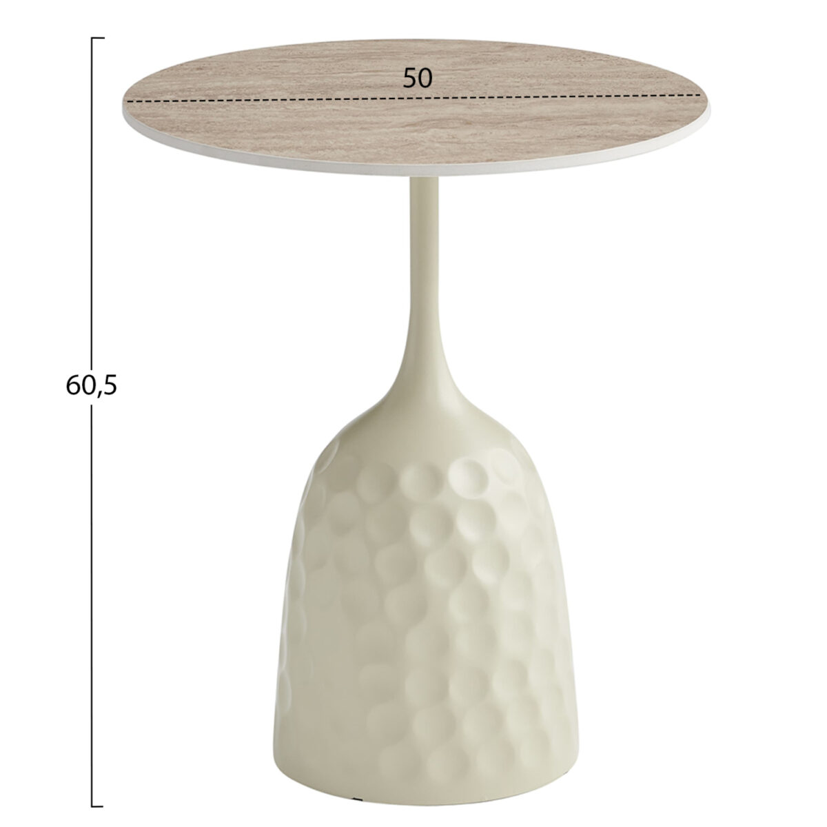 trapezi-salonioy-fb91831704-basi-sampani-1 ΤΡΑΠΕΖΙ ΣΑΛΟΝΙΟΥ LONGSTEM HM18317.04 ΒΑΣΗ ΣΑΜΠΑΝΙ--ΚΕΡΑΜΙΚΟ TOP TRAVERTINE STONE Φ50 - Image 2