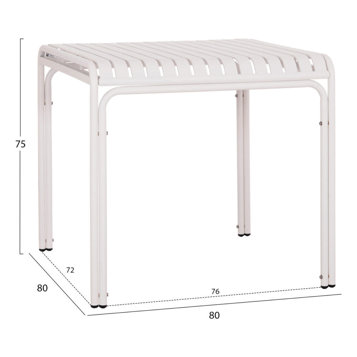 trapezi-tetragono-aloyminioy-fb9633802-l-1 ΤΡΑΠΕΖΙ ΤΕΤΡΑΓΩΝΟ ΑΛΟΥΜΙΝΙΟΥ RACHEL HM6338.02 ΛΕΥΚΟ 80x80x75Υεκ. - Image 2