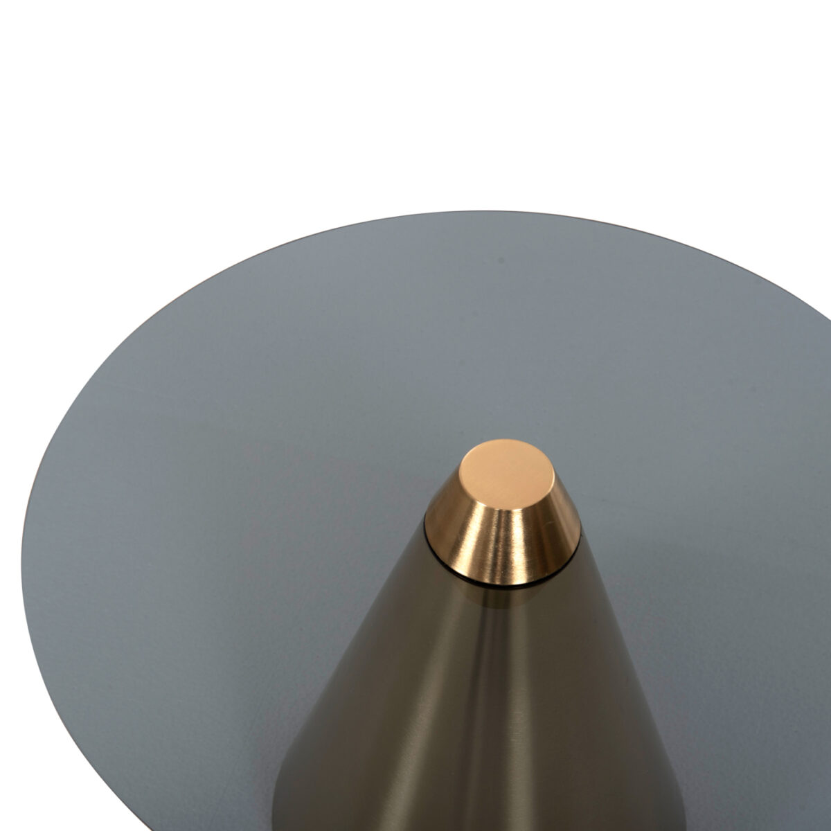 ΤΡΑΠΕΖΙA ΣΑΛΟΝΙΟΥ 2ΤΜΧ REBEN HM9919 ΜΕΤΑΛΛΟ ΧΡΥΣΟ-ΦΙΜΕ ΜΑΥΡΟ ΓΥΑΛΙ Φ80 & Φ60 εκ. - Image 5