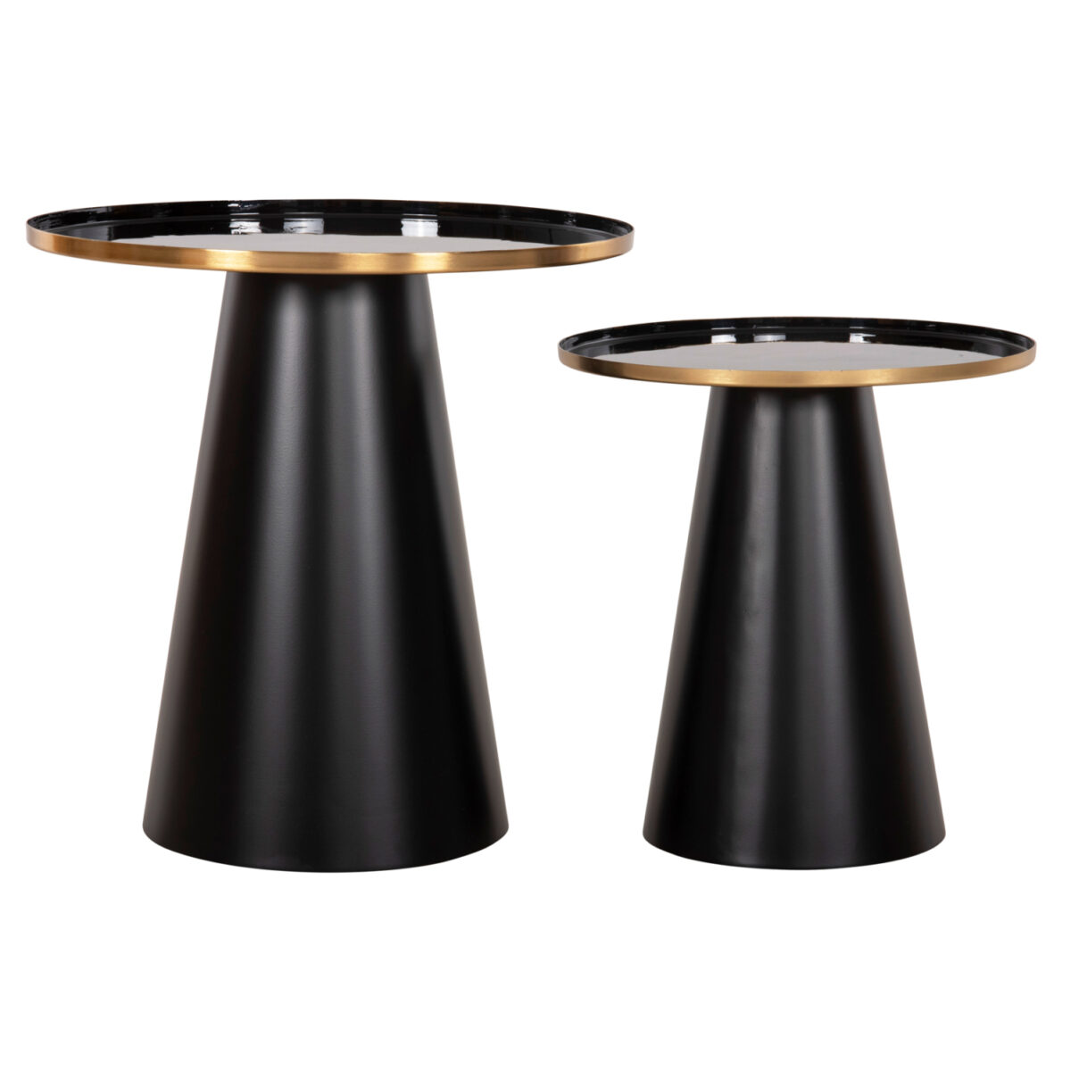 ΤΡΑΠΕΖΙA ΣΑΛΟΝΙΟΥ 2ΤΜΧ BENG HM9920 ΜΕΤΑΛΛΟ ΕΜΑΓΙΕ TOP-ΒΑΣΗ ΜΑΤ-ΜΑΥΡΟ Φ50 & Φ40 εκ. - Image 8