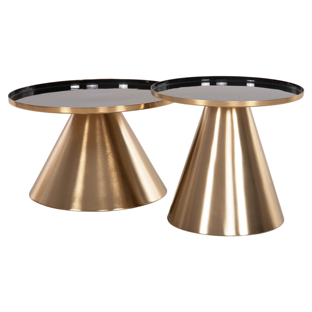 ΤΡΑΠΕΖΙA ΣΑΛΟΝΙΟΥ 2ΤΜΧ LORME HM9923 ΜΕΤΑΛΛΟ ΣΕ ΜΑΥΡΟ&ΧΡΥΣΟ Φ50 & Φ40 εκ. - Image 7