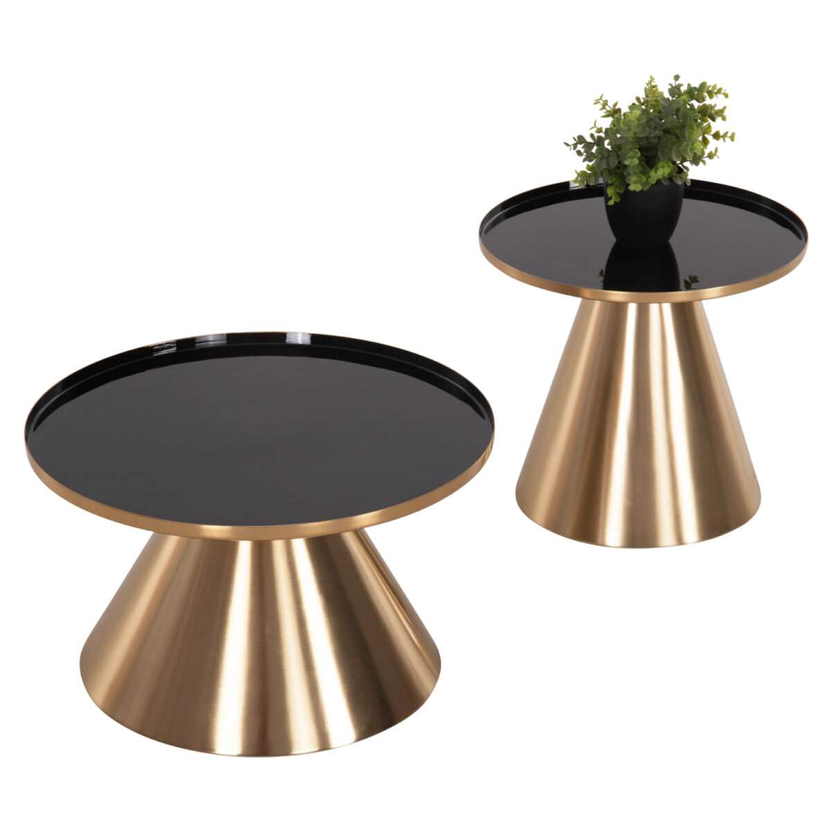 ΤΡΑΠΕΖΙA ΣΑΛΟΝΙΟΥ 2ΤΜΧ LORME HM9923 ΜΕΤΑΛΛΟ ΣΕ ΜΑΥΡΟ&ΧΡΥΣΟ Φ50 & Φ40 εκ. - Image 8