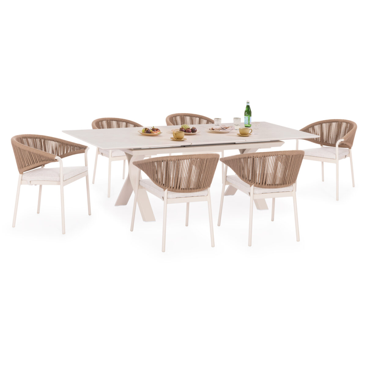 ΣΕΤ ΤΡΑΠΕΖΑΡΙΑΣ 7TMX ANDROMEDA (S) SM21249 ΑΛΟΥΜΙΝΙΟ-SINTERED STONE ΜΠΕΖ & ΕΚΡΟΥ