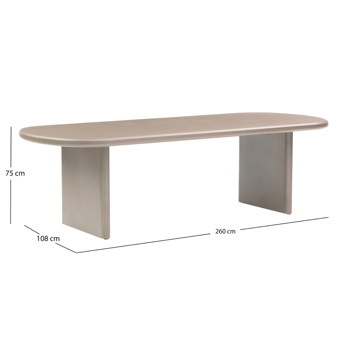 ΤΡΑΠΕΖΙ ΤΡΑΠΕΖΑΡΙΑΣ ΟΒΑΛ ABSOLUTION SM6464.02 ΜΠΕΖ ΑΛΟΥΜΙΝΙΟ 260x108x75Υεκ - Image 2