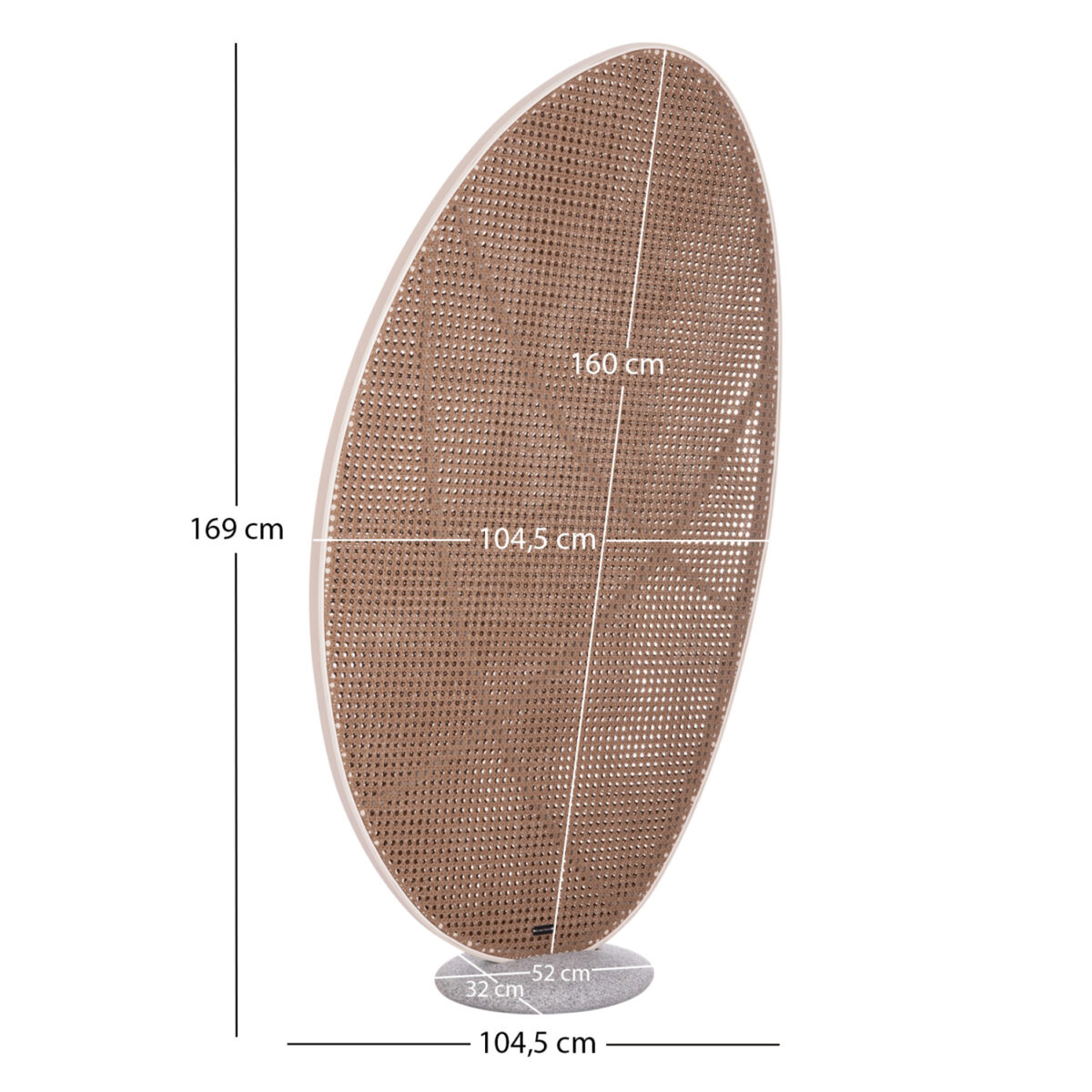 ΠΑΡΑΒΑΝ ΑΛΟΥΜΙΝΙΟΥ KOMORABI (S) SM6181.01 ΕΚΡΟΥ ΣΚΕΛΕΤΟΣ-WICKER ΜΠΕΖ 104,5x4x169Υεκ - Image 2
