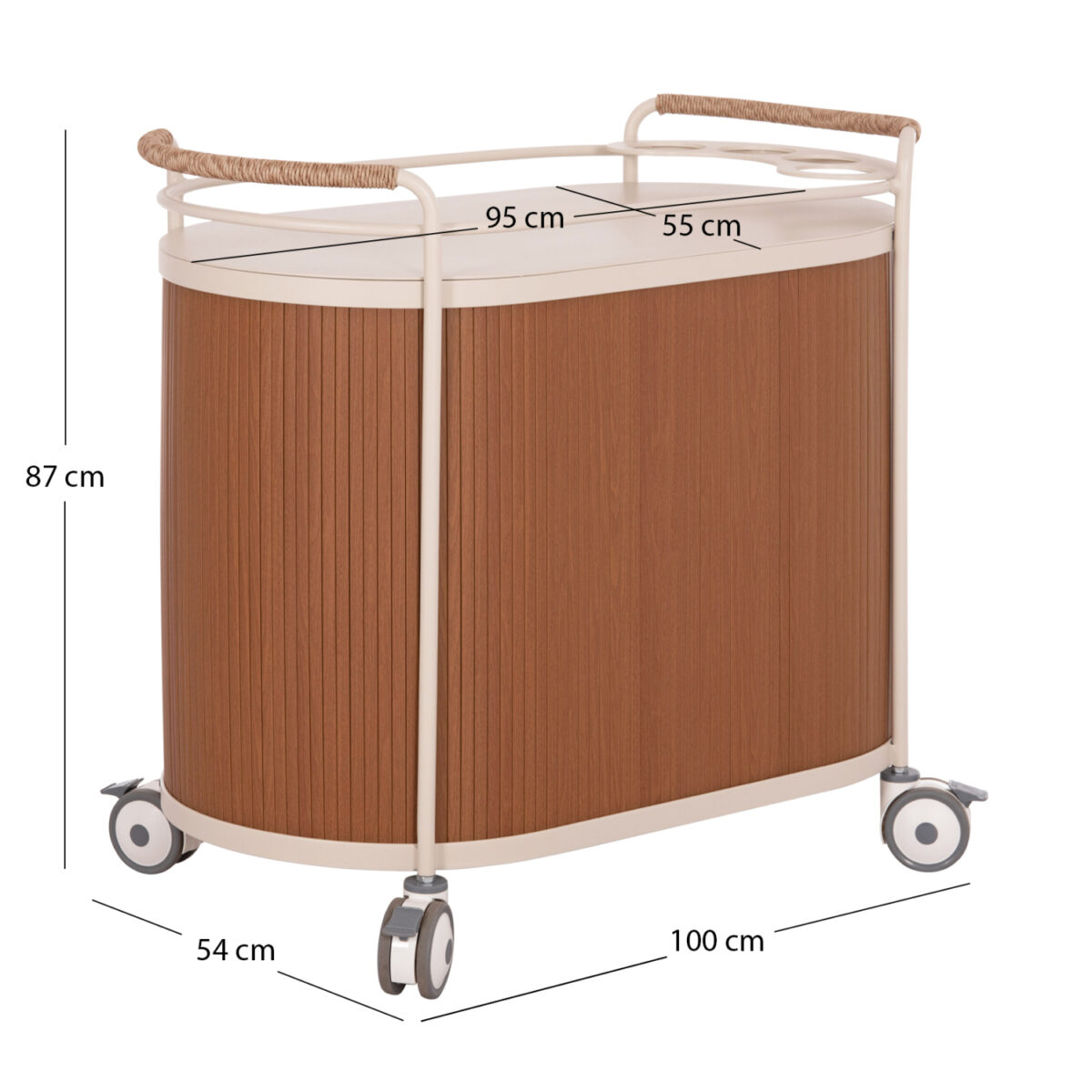 ΜΠΟΥΦΕΣ-ΤΡΟΛΛΕΥ ΜΕ ΡΟΔΑΚΙΑ DESTINY SM6321 ΑΛΟΥΜΙΝΙΟ ΕΚΡΟΥ-SINTERED STONE TOP 100x54x87Υ - Image 2