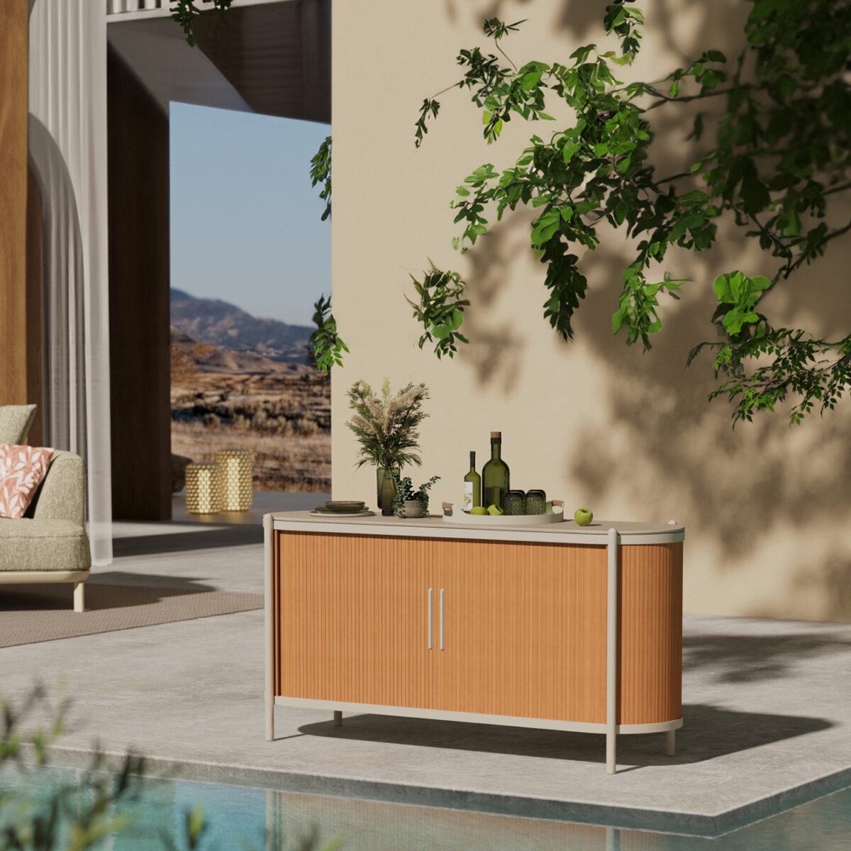 ΜΠΟΥΦΕΣ DESTINY SM6322 ΑΛΟΥΜΙΝΙΟ ΕΚΡΟΥ-SINTERED STONE TOP 158x46x79Υεκ. - Image 2