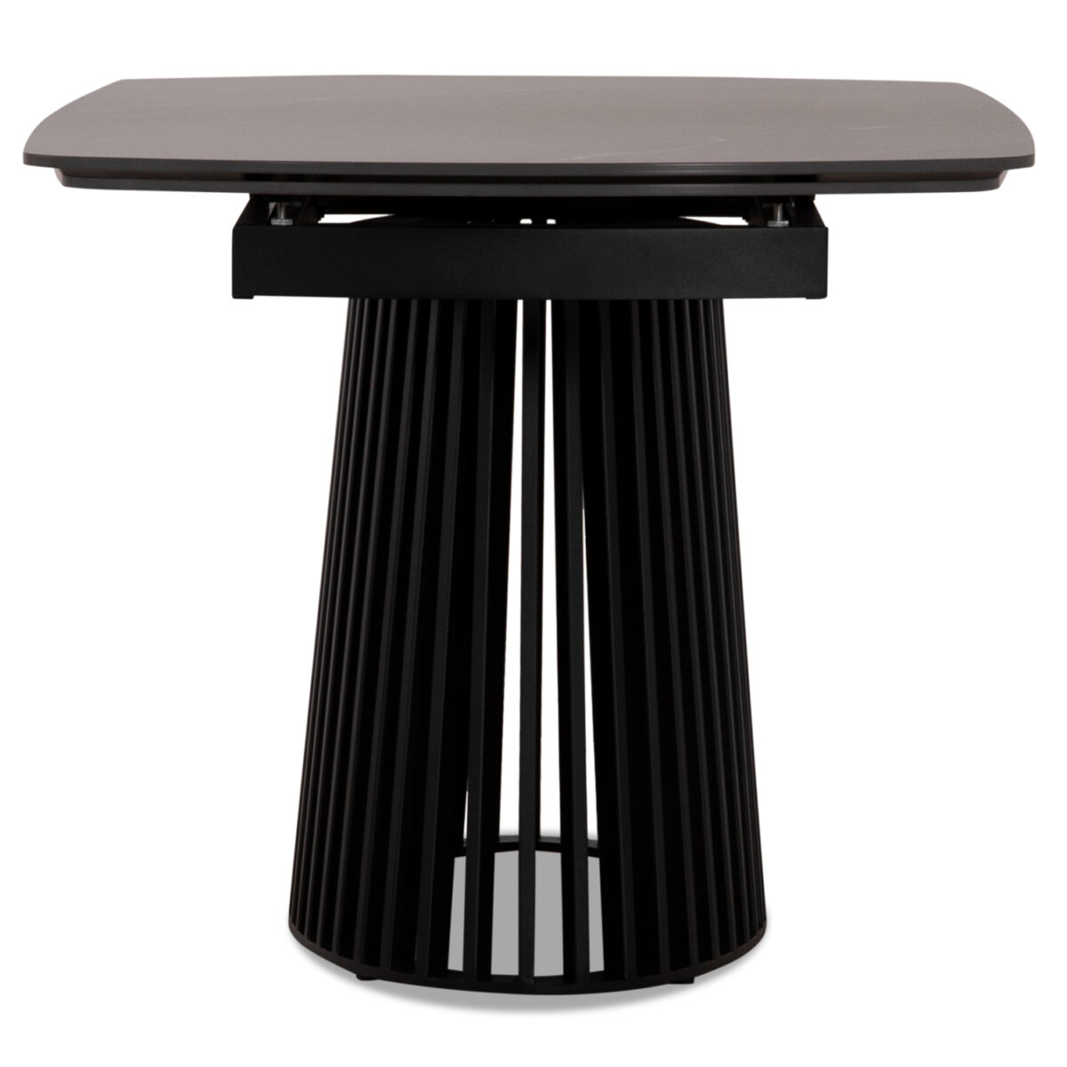 ΤΡΑΠΕΖΙ ΤΡΑΠΕΖΑΡΙΑΣ ΕΠΕΚΤΕΙΝΟΜΕΝΟ MEMNON SM18098 ΚΕΡΑΜΙΚΟ TOP-ΜΕΤΑΛΛΟ ΜΑΥΡΟ 180x90x76Υ - Image 3