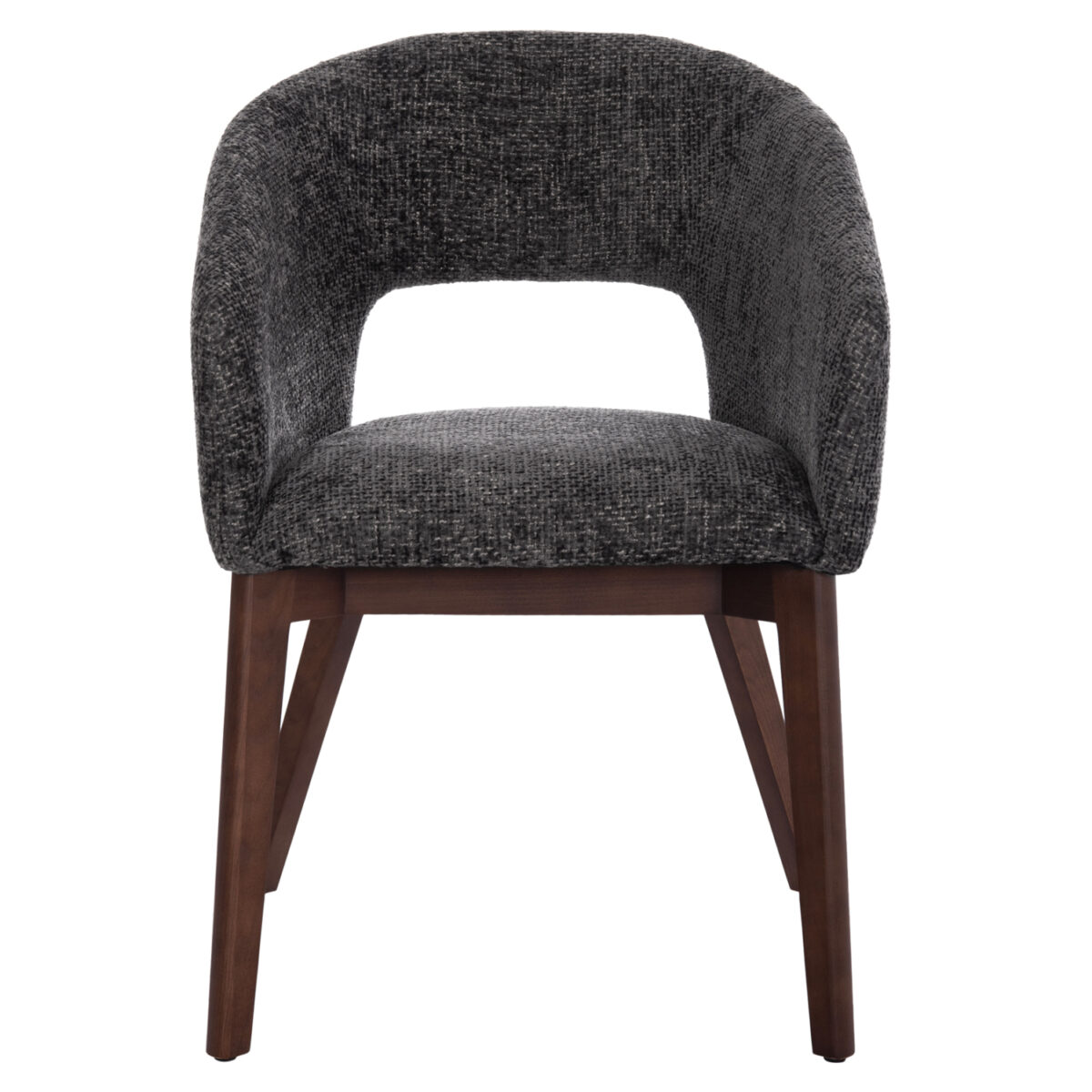 ΚΑΡΕΚΛΑ ΤΡΑΠΕΖΑΡΙΑΣ EMPIRE SM18103.01 ΥΦΑΣΜΑ ΣΚΟΥΡΟ ΓΚΡΙ-ΠΟΔΙΑ ΦΡΑΞΙΝΟΥ ΚΑΡΥΔΙ 55x56x78Υ - Image 3