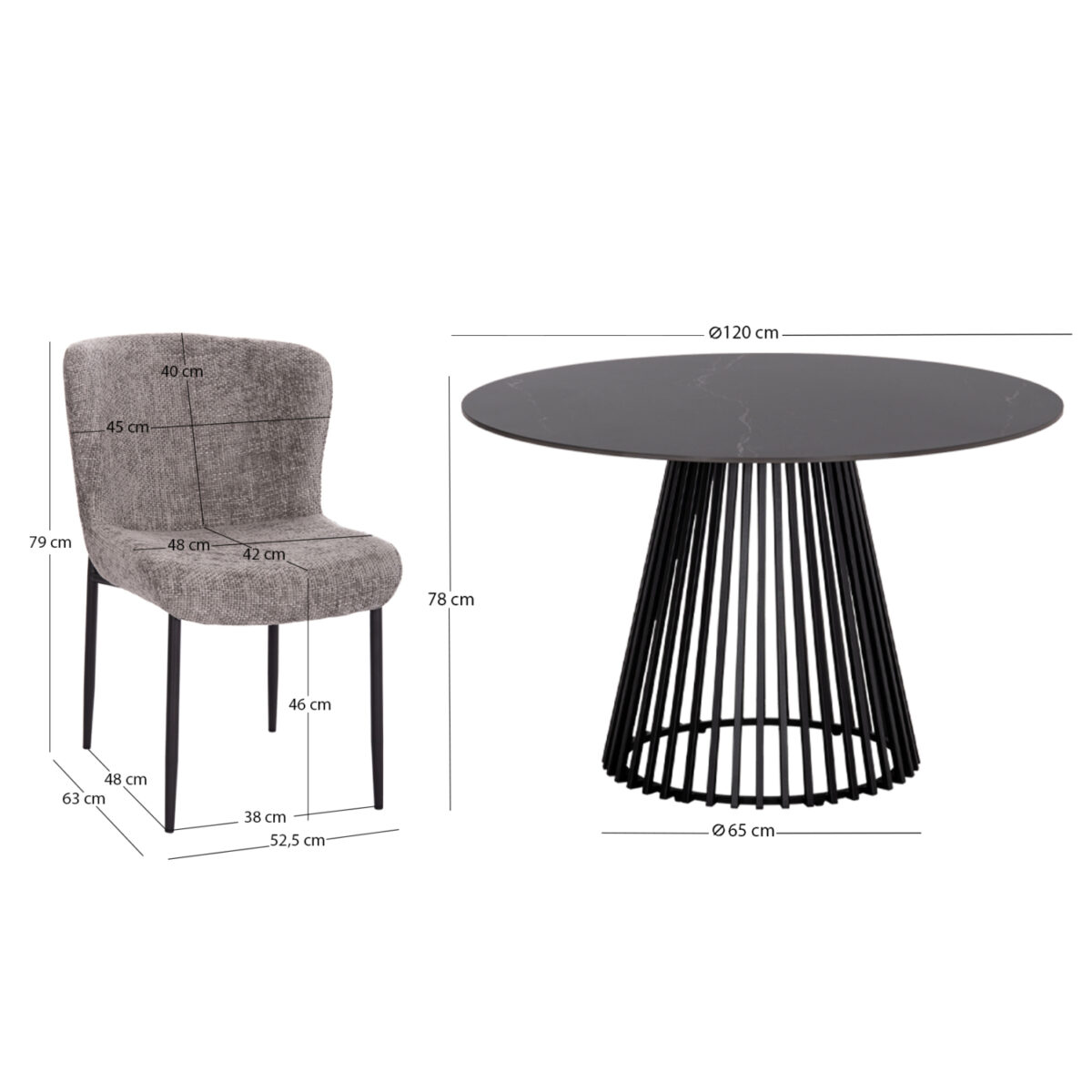 ΣΕΤ ΤΡΑΠΕΖΑΡΙΑΣ 5ΤΜΧ MEMNON SM21242 ΚΕΡΑΜΙΚΟ TOP-- ΣΤΡΟΓΓΥΛΟ--ΓΚΡΙ - Image 3