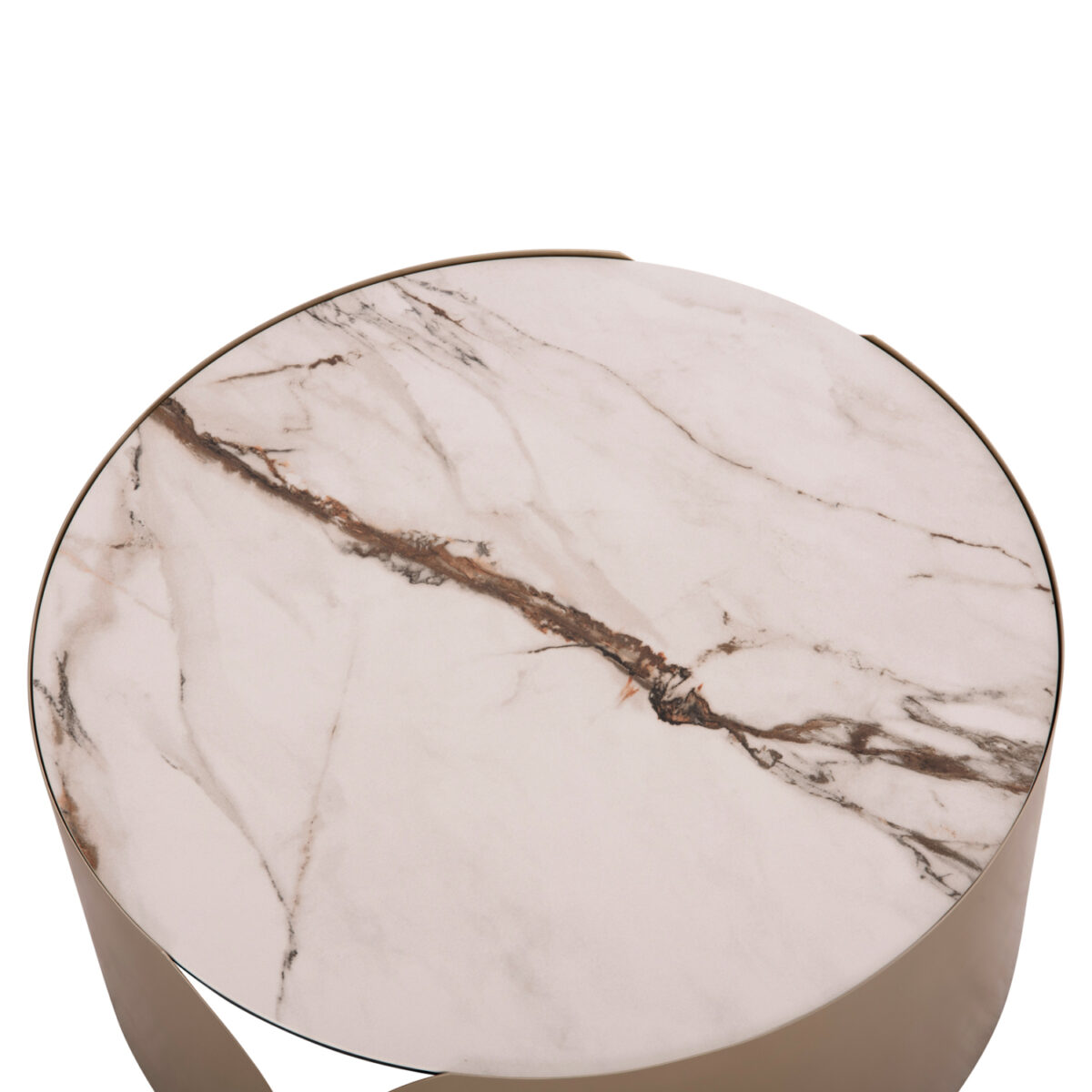 ΤΡΑΠΕΖΙ ΣΑΛΟΝΙΟΥ ΣΕΙΡΑ OBSESSION SM18089 ΚΕΡΑΜΙΚΟ TOP & ΓΥΑΛΙ-ΜΕΤΑΛΛΟ Φ80x35Yεκ - Image 4